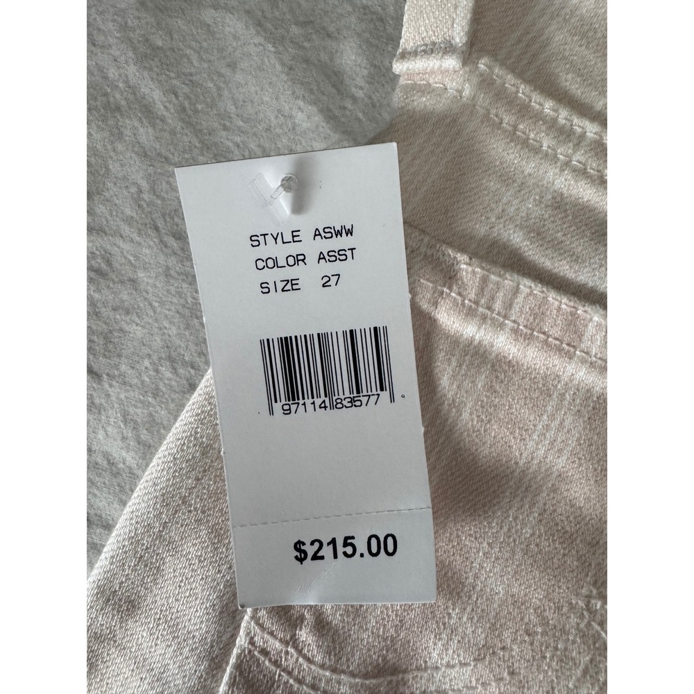 AG jeans Adriano Goldschmied The‎ Prima Crop Jeans Pink Stripe Mid Rise Size 27 - Picture 4 of 11